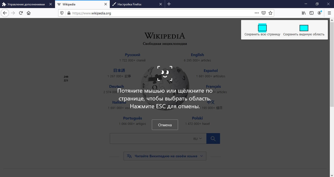 Скриншот в мозиле