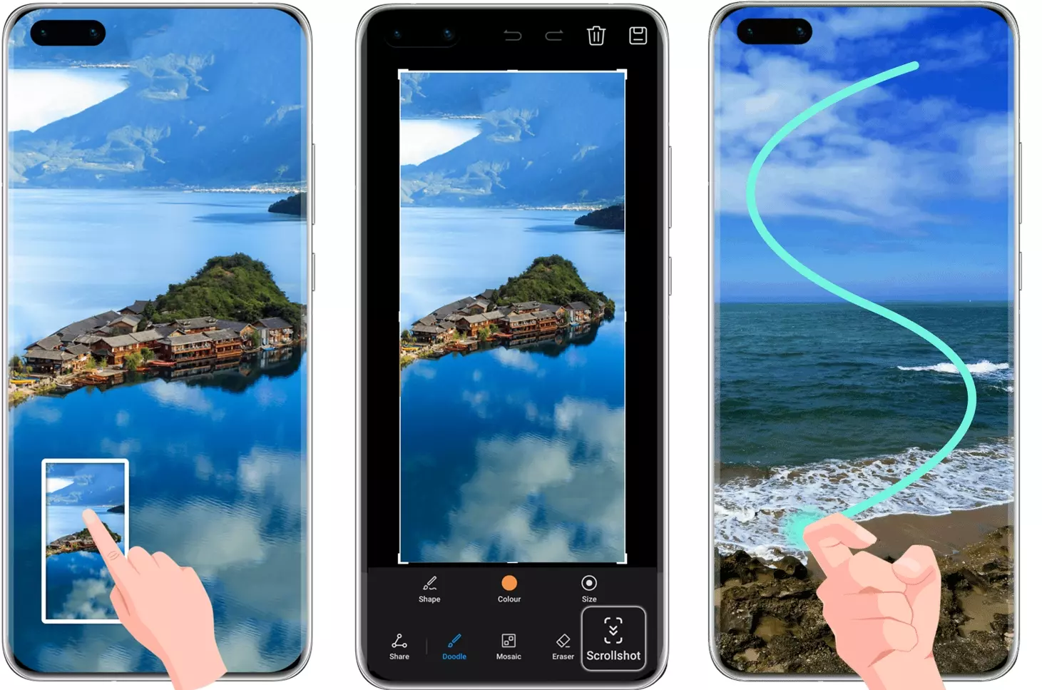 сделать скриншот на huawei