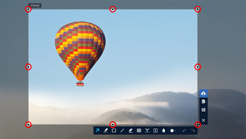 Изменение размера области